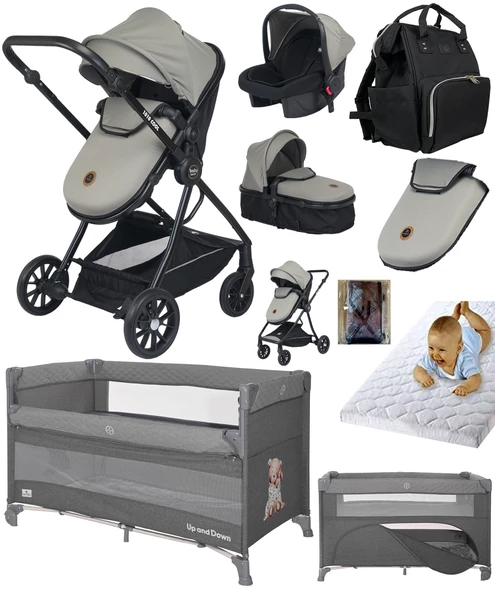 Baby Home Full Ekonomi Paket 9 In 1 Set 1010 Travel Sistem Bebek Arabası Ve Anne Yanı Beşik Oyun Parkı Yatak - 3