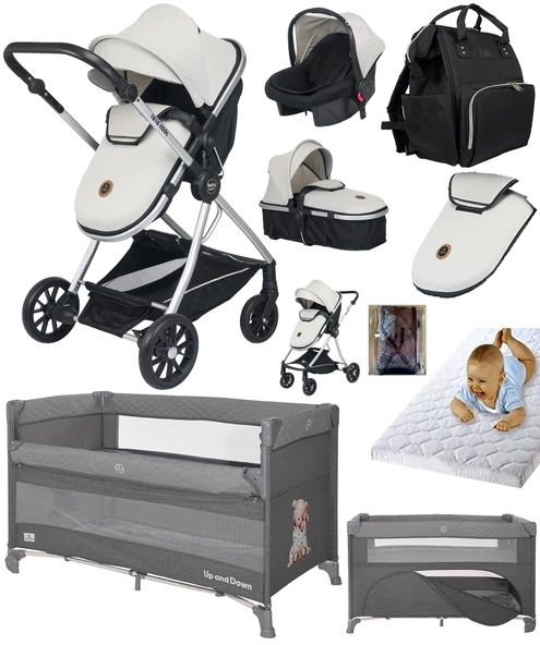 Baby Home Full Ekonomi Paket 9 In 1 Set 1010 Travel Sistem Bebek Arabası Ve Anne Yanı Beşik Oyun Parkı Yatak - 4