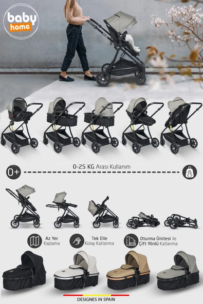 Baby Home Full Ekonomi Paket 9 In 1 Set 1010 Travel Sistem Bebek Arabası Ve Anne Yanı Beşik Oyun Parkı Yatak - 10
