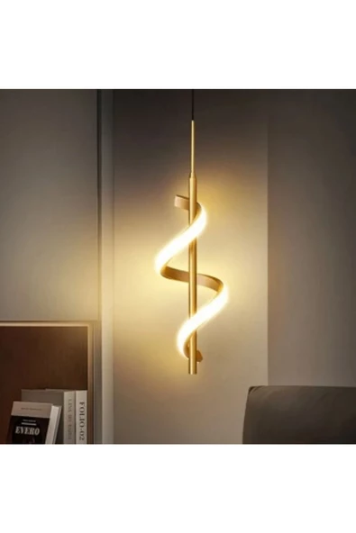 Ömür Avize Helheim Modern Sarkıt Ledli Avize  gold kasa