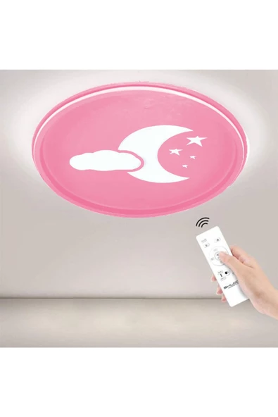 Ömür Avize Pembe Gökyüzü Çocuk Odası Ledli Kumandalı Avize