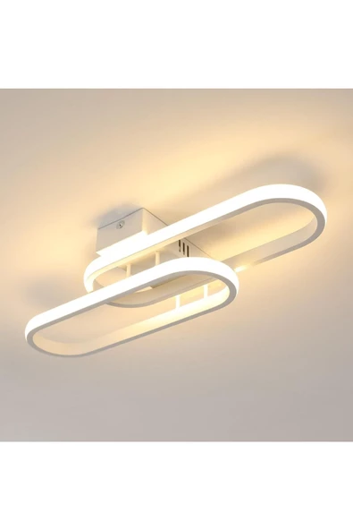 Ömür Avize Solis beyaz kasa  Modern Ledli Ikili Avize
