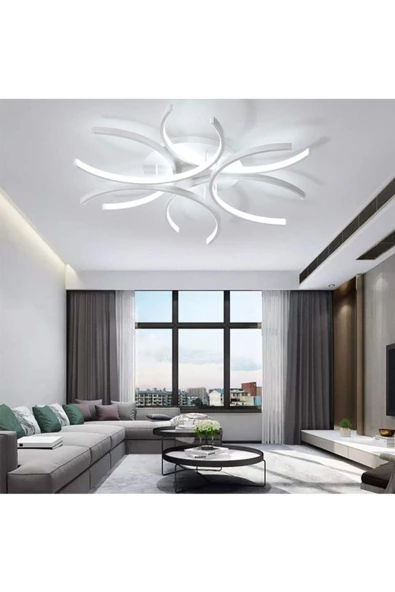 Ömür Avize Süsen  beyaz kasa Modern Ledli Avize