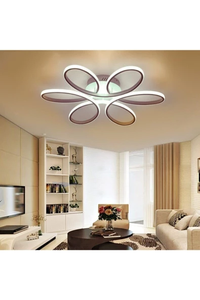 Ömür Ella Modern 6 Lı Led Avize gri 45cmdır