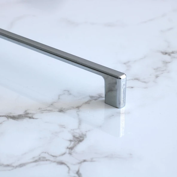 Merve Krom Metal Kulp 192 mm-19.2 cm Mobilya Çekmece Mutfak Dolabı Dolap Kapak Kulpları Kulbu Kulpu - 4