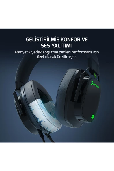 Gamepower Kai Titanium X Siyah Manyetik Pad Rgb Gaming Kulaklık - 5