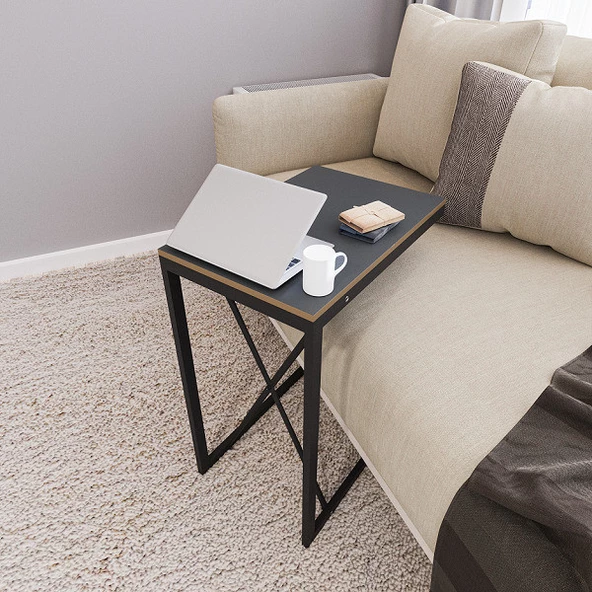 Eportatif C Sehpa Yan Sehpa Zigon Sehpa Füme 1412 - 2