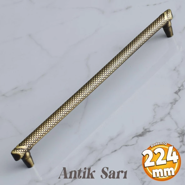 Dekor Eskitme Antik Sarı Metal 224 mm Mobilya Mutfak Çekmece Dolap Dolabı Kulpu Kulbu Kulpları ürün görseli