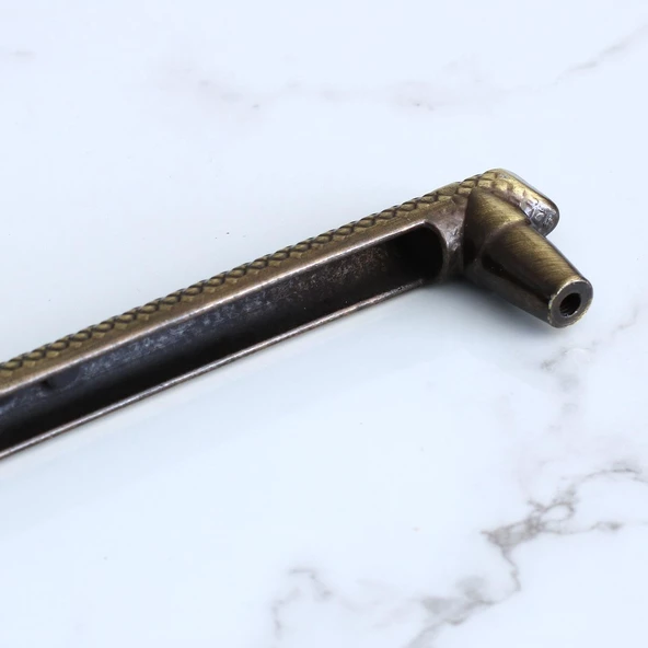 Dekor Eskitme Antik Sarı Metal 224 mm Mobilya Mutfak Çekmece Dolap Dolabı Kulpu Kulbu Kulpları - Resim 3