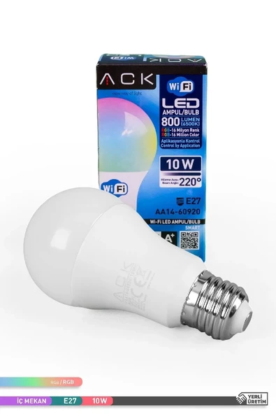 ACK Akıllı Led Ampul 10 W Wİ-Fİ