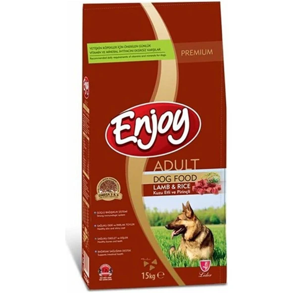 Enjoy Kuzulu ve Pirinçli Yetişkin Köpek Maması 15 kg