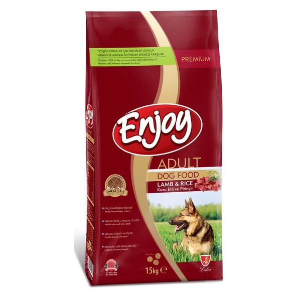 Enjoy Kuzu Etli Pirinçli Yetişkin Köpek Maması 15 Kg (Lamb & Rice)