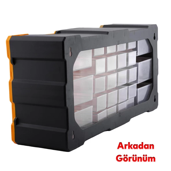 Vida Dübel Civata Kutusu Bölmeli Avadanlık Monoblok Çekmeceli 26'lı Takım Çantası Plastik Organizer - 4