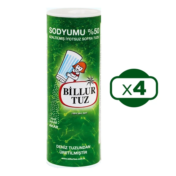 Billur Tuz Sodyumu %50 Azaltılmış 500 gr x 4 Adet