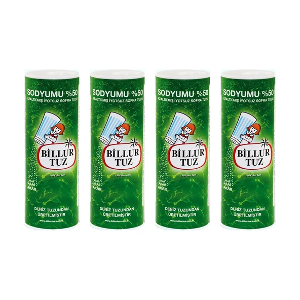 Billur Tuz Sodyumu %50 Azaltılmış 500 gr x 4 Adet - 2