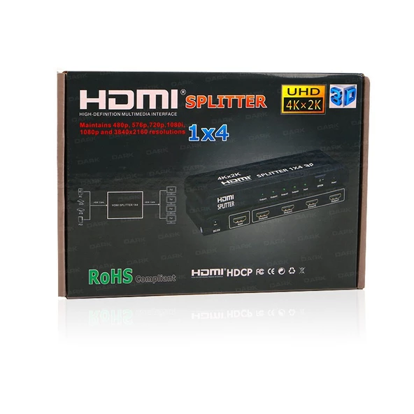 DARK 4port DK-HD-SP4X1 1port HDMI (giriş) 4port HDMI (çıkış) HDMI Switch - 3