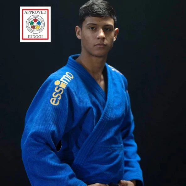 Essimo IJF Onaylı Gold Judo Elbisesi Mavi Judogi - 2