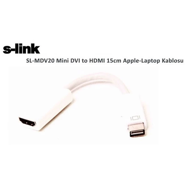 S-LINK SL-MDV20 0.15metre Mini DVI - HDMI Görüntü Kablosu (Apple Notebook Uyumlu)