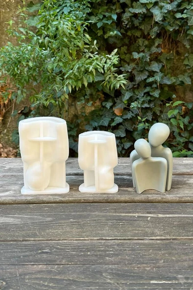 Heykel Kadın Erkek Sevgili Silikon Mum Kalıp Seti ürün görseli