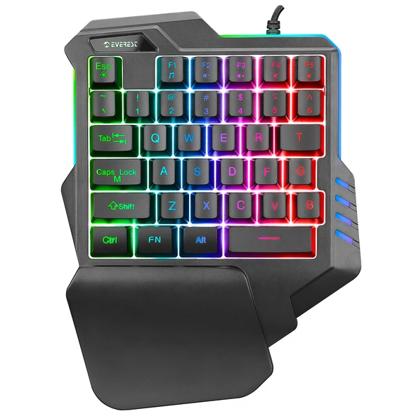 EVEREST KB-R177 SALVO Siyah USB Led Işıklı Q 35 Tuşlu Multimedya Mini Gaming Oyuncu Klavyesi