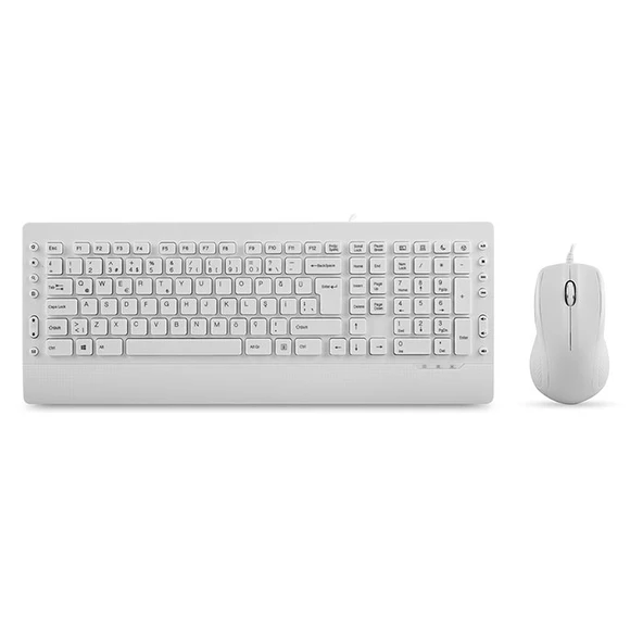 EVEREST Q TRK KM-3850 Beyaz Multimedia Klavye + Mouse Set - 1