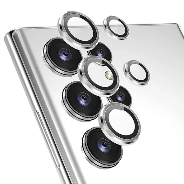 Samsung S23 Ultra Kamera Koruyucu Silver