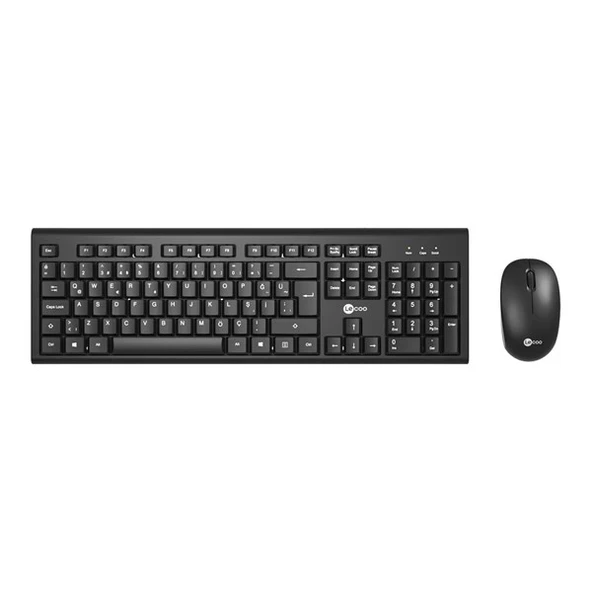 LENOVO LECOO KW200 Kablosuz Q Trk Optic Mouse Siyah Standart Klavye - Mouse Set