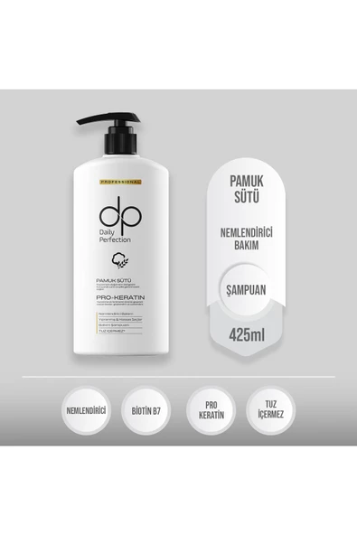 DP DAİLY PERFECTİON,Şampuan 425 ml Pamuk Sütü ve Buğday Proteini