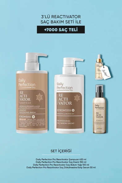 DAILY PERFECTION PRO,Reactıvator Saç Bakım Seti Saç Dökülme Karşıtı (Şampuan-Saç Bakım Kremi-Saç Bakım Yağı-Serum) - 3