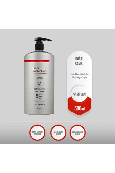 DAILY PERFECTION PRO,Detox Şampuanı - Doğal Bambu 500 ml