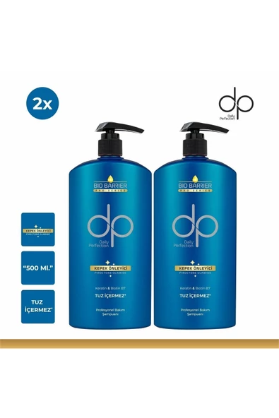 Dp,Daily Perfection Bio Barrier Şampuan Kepek Önleyici Şampuan 2 Adet 500 Ml