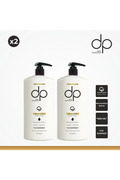 DP DAİLY PERFECTİON,Pamuk Sütü Ve Buğday Özlü Şampuan 2 Adet 500 ml