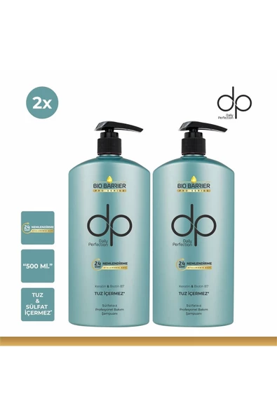 DP,Daily Perfection Bio Barrier Şampuan 24 Saat Nemlendirme Seti 2 Adet 500 ml