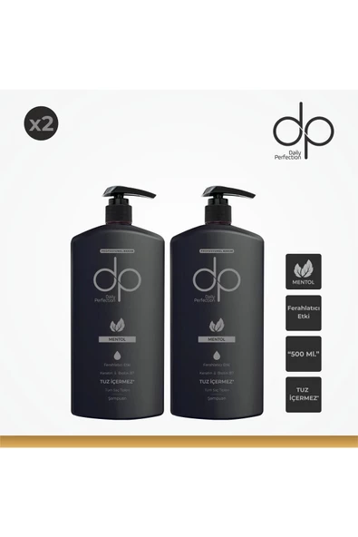 DP,Daily Perfection Mentol Ferahlatıcı Etki Şampuan 2 Adet 500 ml
