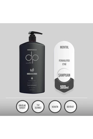 DP,Tuzsuz Şampuan Mentol Ferahlatıcı Etki 500 Ml + Bakım Kremi Organik Hindistan Cevizi Yağı 500 Ml - 2