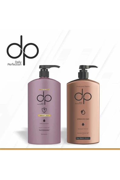 DP DAİLY PERFECTİON,Karanfil Özlü 500 Ml Şampuan - Çörek Otu Yağı Saç Kremi Seti