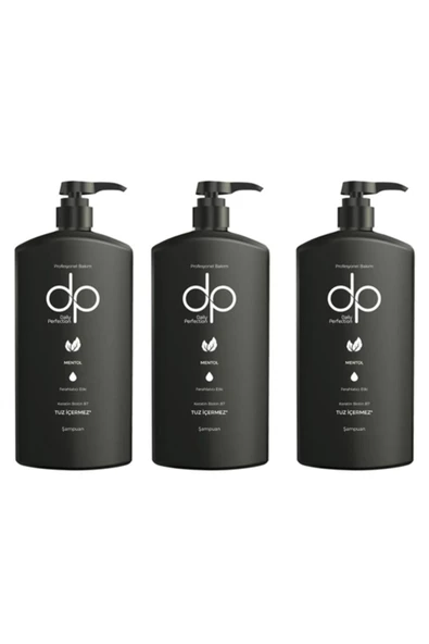 DP DAİLY PERFECTİON,Tuzsuz Şampuan Mentol Ferahlatıcı Etki 3 Adet 800 ml - 1