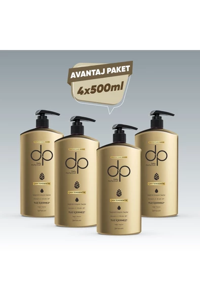 DP DAİLY PERFECTİON,Tuzsuz Şampuan Çam Terebentin 4 Adet 500 ml