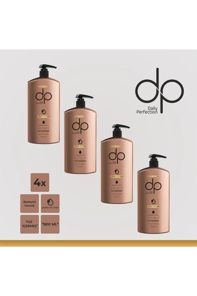 DP DAİLY PERFECTİON,Tuzsuz Şampuan 800 ml Çörekotu Yağı 4 Adet ürün görseli 1