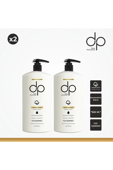 DP DAİLY PERFECTİON,Daily Şampuan Pamuk Sütü & Buğday Proteini X2 Adet 500ml