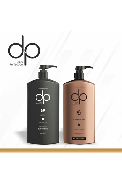 DP DAİLY PERFECTİON,Dp 1 Adet Mentol Şampuan 500 Ml 1 Adet Çörek Otu Yağı Saç Kremi 500 Ml. ürün görseli