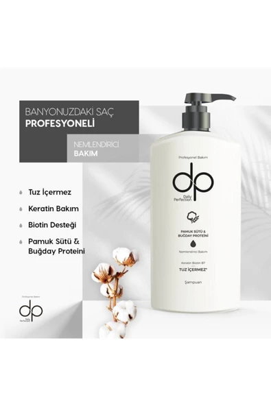 DP DAİLY PERFECTİON,Şampuan Pamuk Sütü & Buğday Proteini + Mentol 2 X 800 ml - 4