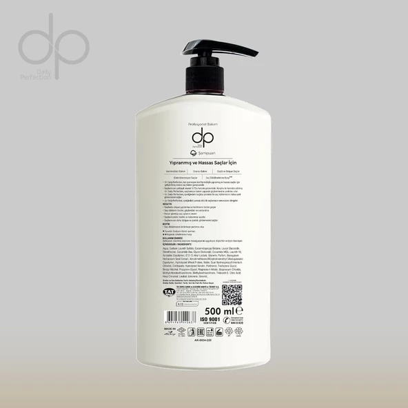 DP DAİLY PERFECTİON,Dp, 1 Adet Pamuk Sütü Buğday Proteini Şampuan(500 Ml) 1 Adet Çörek Otu Yağı Saç Kremi(500 Ml) Set - 3