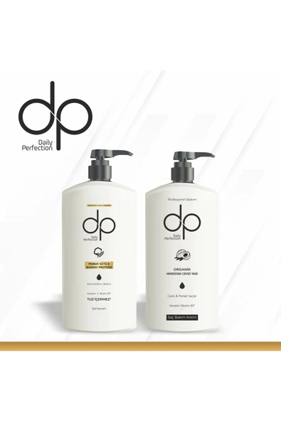 DP DAİLY PERFECTİON,Dp, 1 Adet Pamuk Sütü Buğday Proteini Şampuan 500 Ml 1 Adet Saç Kremi Hindistan Cevizi(500 Ml) Set