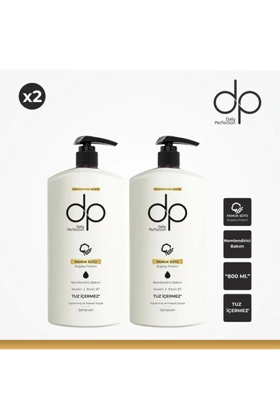 DP DAİLY PERFECTİON,Pamuk Sütü Ve Buğday Özlü Şampuan 800 Ml. 2 Li Set