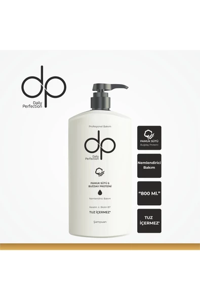 DP DAİLY PERFECTİON,Pamuk Sütü & Buğday Proteini Şampuan 800 ml