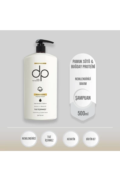 DP DAİLY PERFECTİON,Daily Perfection Pamuk Sütü Buğday Proteini 500 Ml Tuzsuz Şampuan