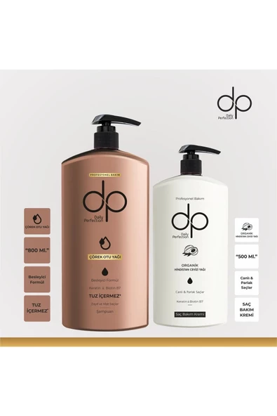 DP DAİLY PERFECTİON,1 Adet Çörek Otu Yağı Şampuan(800 ML) 1 Adet Saç Kremi Hindistan Cevizi(500 ML) Set
