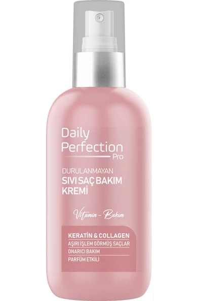 DAILY PERFECTION PRO,Onarıcı Bakım Keratin&Collagen içerikli Sıvı Saç Bakım Kremi 200 ml