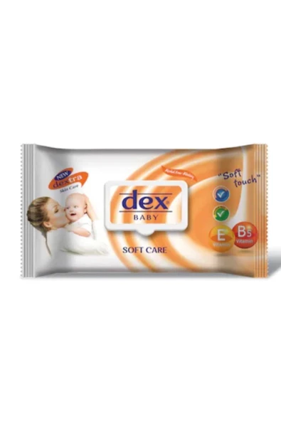 DEX,Bebek Islak Havlu Kapaklı 72li X 24 Adet Softcare (turuncu)